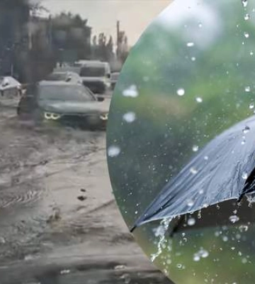 Вышгород под водой: Киевскую область внезапно накрыла непогода, а ливень с градом затопил улицы