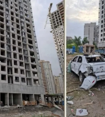 Взрывная волна. Российский обстрел повредил стройплощадку жилого комплекса, который возводит Киевгорстрой