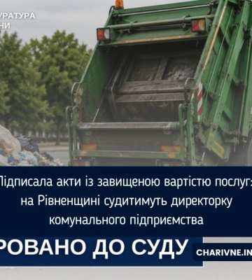 Директорку комунального підприємства на Рівненщині судитимуть через збитки громаді на понад 400 тисяч гривень