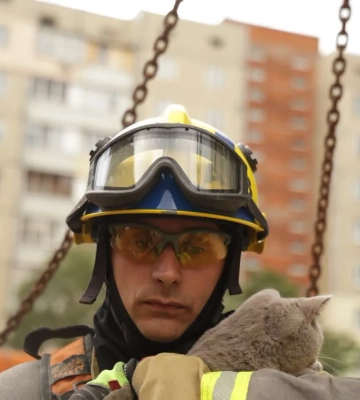 В Киеве спасли кота из поврежденной квартиры после нападения (фото/видео)