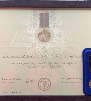Військовий, який є студентом університету в Умані, отримав відзнаку від президента (ФОТО)
