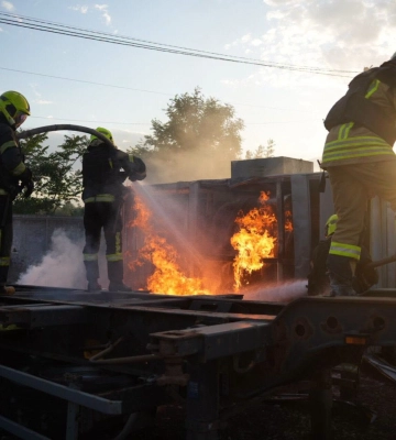 Ракетний удар по Одещині: рятувальники гасили масштабну пожежу на підприємстві