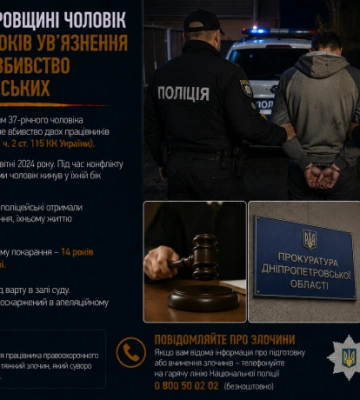 На Дніпропетровщині чоловік отримав 14 років ув’язнення за замах на вбивство двох поліцейських