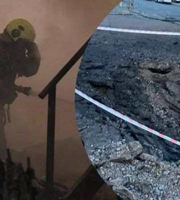 Багато диму, вирви, руйнування: з'явилися кадри після нічного удару по Києву балістикою