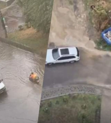 Машини плавають на дорогах: у Рівному цілі вулиці пішли під воду