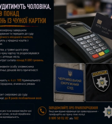 У Чернівцях чоловік знайшов чужу картку і витратив з неї 8 тис. грн