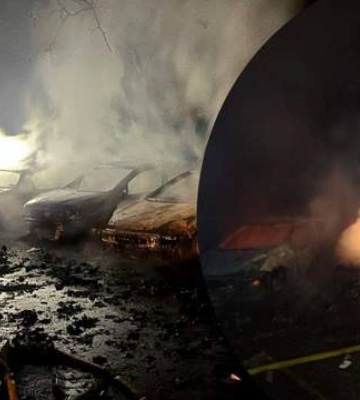"Скелеты" автомобилей и воронка возле школы: в ГСЧС показали последствия ночного обстрела Киева