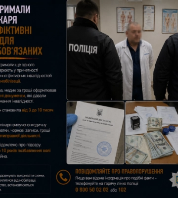 У Харкові затримали ще одного лікаря у справі про фіктивні інвалідності для військовозобов’язаних