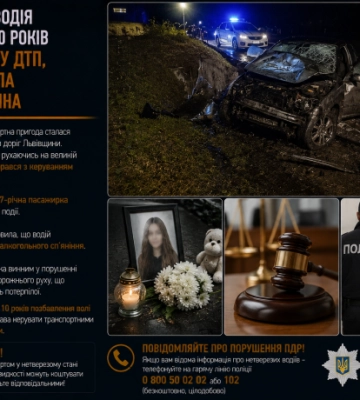 На Львівщині водія засудили до 10 років за смертельну ДТП, у якій загинула 17-річна дівчина