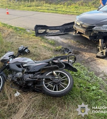 У ДТП на Київщині легковик збив мотоцикл, неповнолітній водій якого потрапив до шпиталю