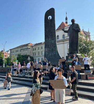 Акція на підтримку Михайла Федорова розпочалася в центрі Львова