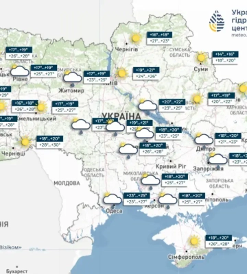 Прогноз погоди на 17 липня 2026 р. в Україні: 16–17 липня опади можливі лише в окремих регіонах