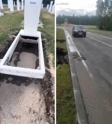 Через негоду на Київщині в зоні поховань Національного військового меморіального кладовища утворилися значні провали
