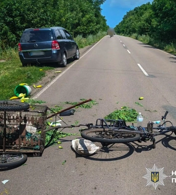 На Полтавщині внаслідок ДТП до лікарні потрапив літній чоловік, який їхав на електровелосипеді