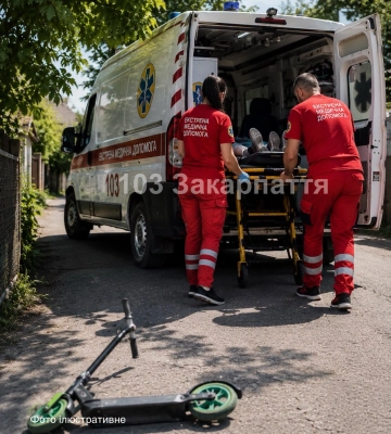На Тячівщині підліток через падіння із самокату потрапив до лікарні