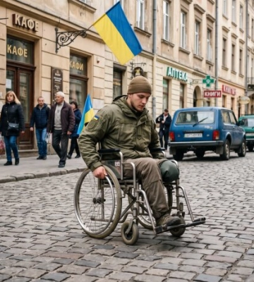 Ветеран "Волков Да Винчи" на коляске протестировал Львов: брусчатка, аптеки, такси