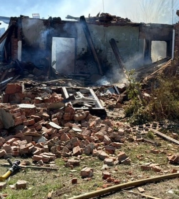 У Дергачах через повторну атаку російського дрона постраждали п'ятеро поліцейських