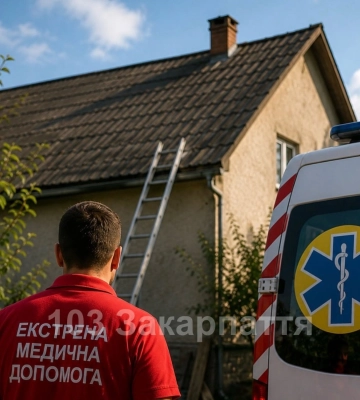 На Тячівщині 40-річного чоловіка госпіталізували з політравмою після падіння з даху