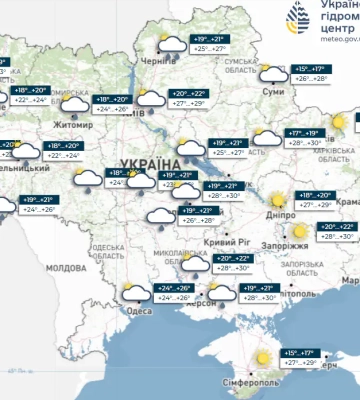 Прогноз погоды на 20 июля. Какие регионы Украины накроет град и шквалы до 20 м/с