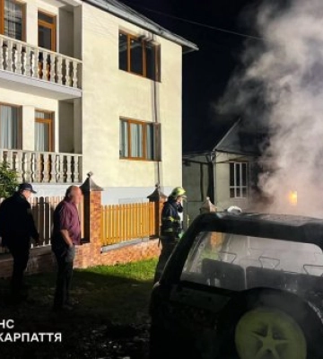 На Закарпатті власник обгорів, рятуючи від вогню свій автомобіль (ФОТО)