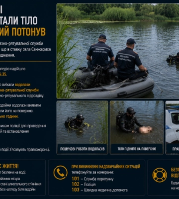 На Черкащині зі ставка дістали тіло чоловіка, який потонув
