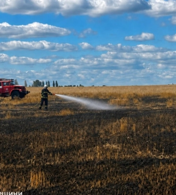 Російська атака знищила на Житомирщині 2 га пшеничного поля, яке аграрії готували до збору врожаю, – ОВА
