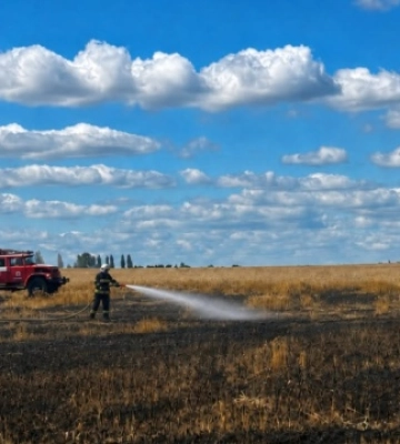 На Житомирщині через російську атаку вигоріло пшеничне поле