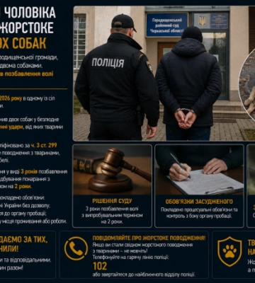 На Черкащині чоловіка засудили за жорстоке вбивство двох собак