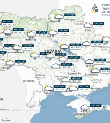 Прогноз погоды на 24 июля 2026 года в Украине: тепло возвращается, но с грозами