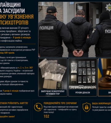 На Миколаївщині чоловік зберігав 500 грамів PVP для збуту й отримав 9,5 року