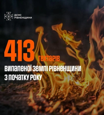 Від початку року на Рівненщині сталося 786 пожеж в екосистемах