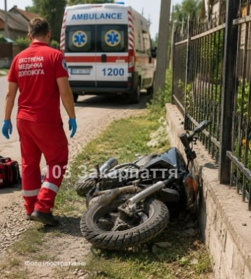 Не впорався з керуванням і врізався в огорожу: на Закарпатті 18-річного мотоцикліста госпіталізували з травмами