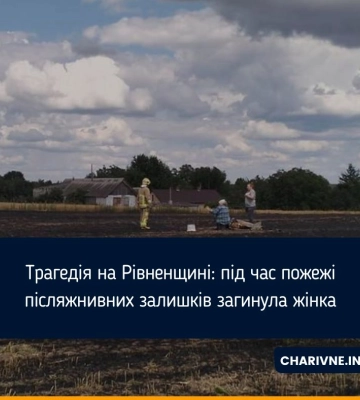 Трагедія на Рівненщині: під час пожежі післяжнивних залишків загинула жінка