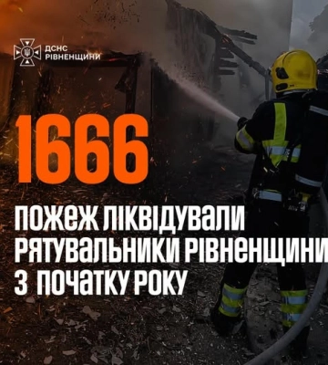 Понад 1600 пожеж від початку року: на Рівненщині вогонь забрав життя 26 людей