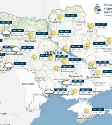 Прогноз погоды на 27 июля 2026 года в Украине: где будут грозовые дожди и жара