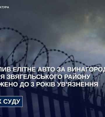 Підпалив елітне авто за винагороду: на Житомирщині засуджено жителя Звягельського району