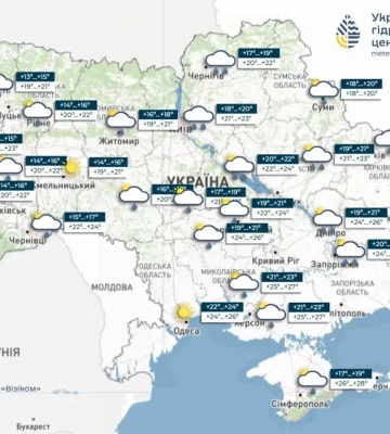 Дожди с грозами ожидаются во вторник в большинстве областей Украины, в среду станет прохладнее