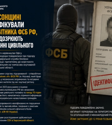 На Херсонщині ідентифікували співробітника ФСБ РФ, якого підозрюють у катуванні цивільного