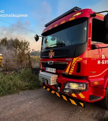 На Миколаївщині під час пожежі чоловік отримав опіки