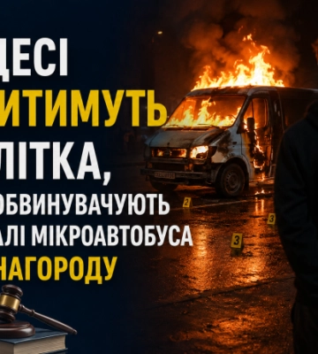 В Одесі судитимуть 16-річного підлітка, якого обвинувачують у підпалі мікроавтобуса за винагороду