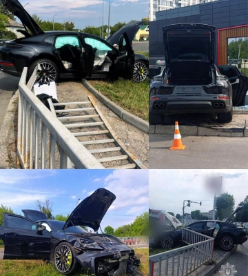 У Луцьку водій Porsche врізався в металеве огородження