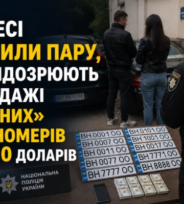В Одесі викрили пару, яку підозрюють у продажі «елітних» автономерів за 1900 доларів