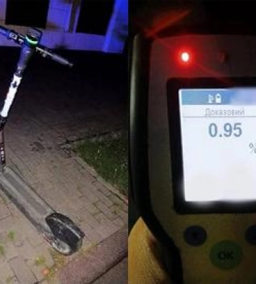 У центрі Полтави нетверезий чоловік керував електросамокатом