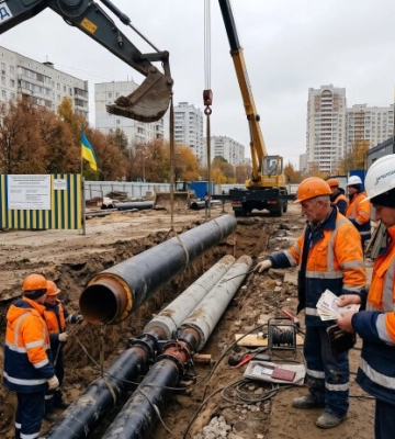 183 будинки та 18 шкіл отримають резервне тепло: на Теремках будують нову теплотрасу