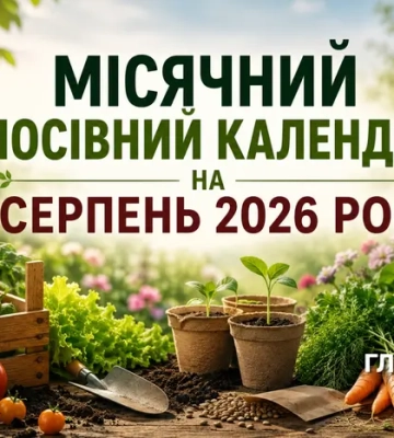 Місячний посівний календар на серпень 2026 року: коли сіяти, садити та збирати врожай
