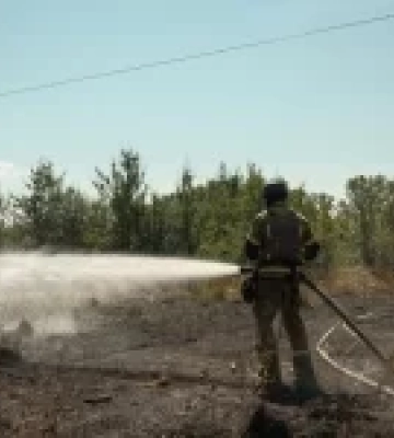 У Голосіївському районі Києва ліквідували пожежу сухої трави площею 1200 кв. м