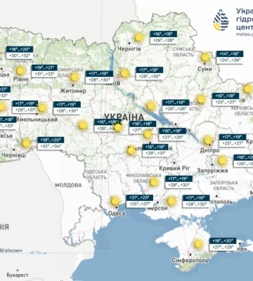 Прогноз погоди на 1 серпня 2026 р. в Україні: до +37° і грозові дощі в окремих регіонах