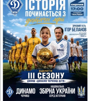 2 серпня відзначають річницю створення футбольного клубу «Динамо» Чернівці