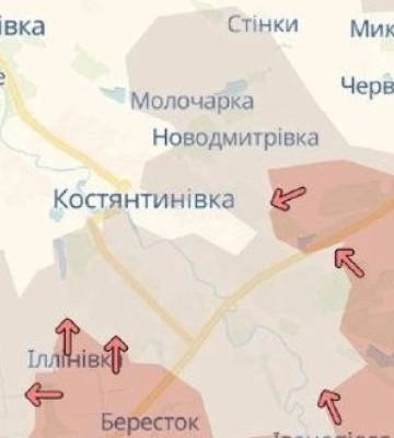 Враг продвинулся вблизи Константиновки на Донетчине и в Зализнычном на Запорожье, - DeepState. КАРТА