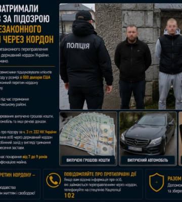 На Закарпатті поліція затримала двох підозрюваних у переправленні осіб через кордон